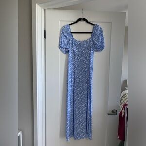 & other stories puff sleeve midi dress